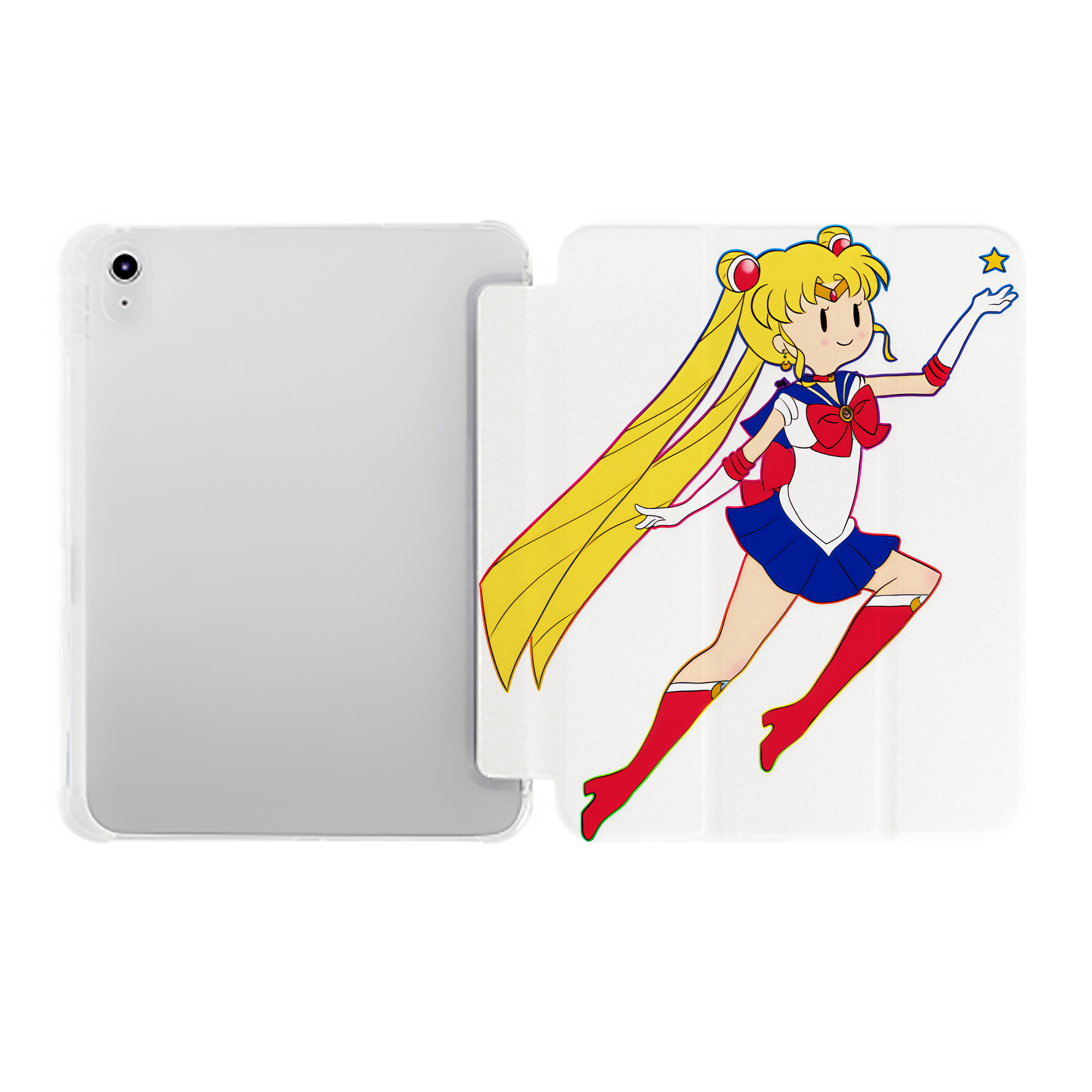 （画像用） 美少女戦士セーラームーン 月野 うさぎ つきの うさぎ Sailor Moon Tsukino Usagi IPad ケース ペン収納付き 三つ折りスタンド PUレザー×シリコン 対応機種9.5/10.5/10.9インチ